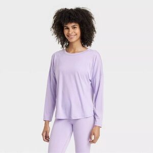 NEW Womens Leggings-Friendly Long Sleeve Top - All In Motion™ Light Purple